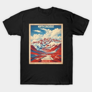 North Caucasus Russia Vintage Tourism Poster T-Shirt